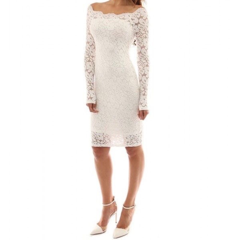 White lace body-con dress